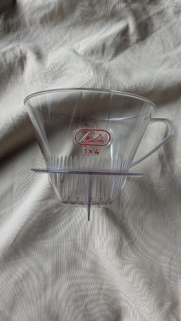 Melitta Coffee Dripper for 2-4 Cups Clear Filter (Category: Coffee & Tea Tableware) located in Makati City. Submitted by thedeclutterproject2019 (Listing ID 1466573037, Image 1). Description: Plastic Melitta Coffee Dripper for 2-4 Cups Size (W x D x H): Approx. 5.3 x 4.4 x 3.2 inches (13.5 x 11.2 x 8.2 cm); Capacity: 1 x 2 (for 2 - 4 cups).