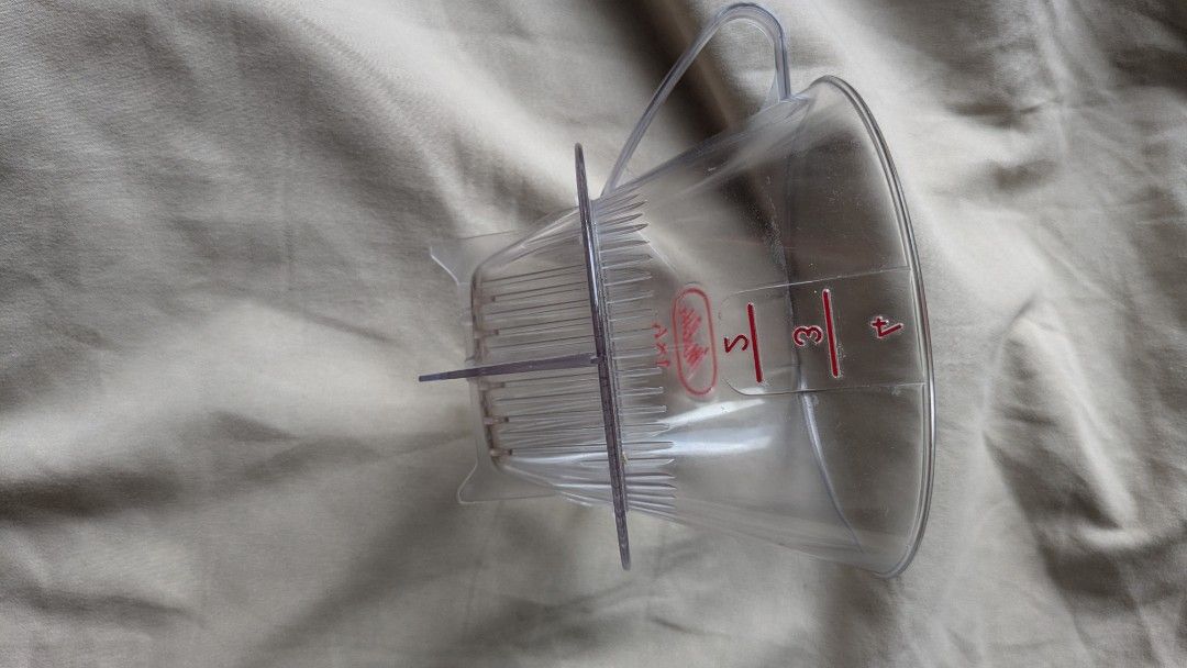 Melitta Coffee Dripper for 2-4 Cups Clear Filter (Category: Coffee & Tea Tableware) located in Makati City. Submitted by thedeclutterproject2019 (Listing ID 1466573037, Image 2). Description: Plastic Melitta Coffee Dripper for 2-4 Cups Size (W x D x H): Approx. 5.3 x 4.4 x 3.2 inches (13.5 x 11.2 x 8.2 cm); Capacity: 1 x 2 (for 2 - 4 cups).
