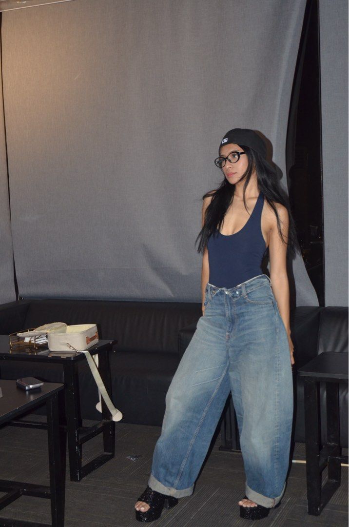 mera blue bodysuit (Category: Blouses) located in Manila. Submitted by mightystone-d948cd (Listing ID 1466772276, Image 2). Description: - Style: Y2K baggy/relaxed fit - Wash: Mid to light blue - Rise: Sits slightly lower on the waist - Fit: Wide legs all the way down with cuffed hems - Condition: Brand new / Great for daily casual wear.