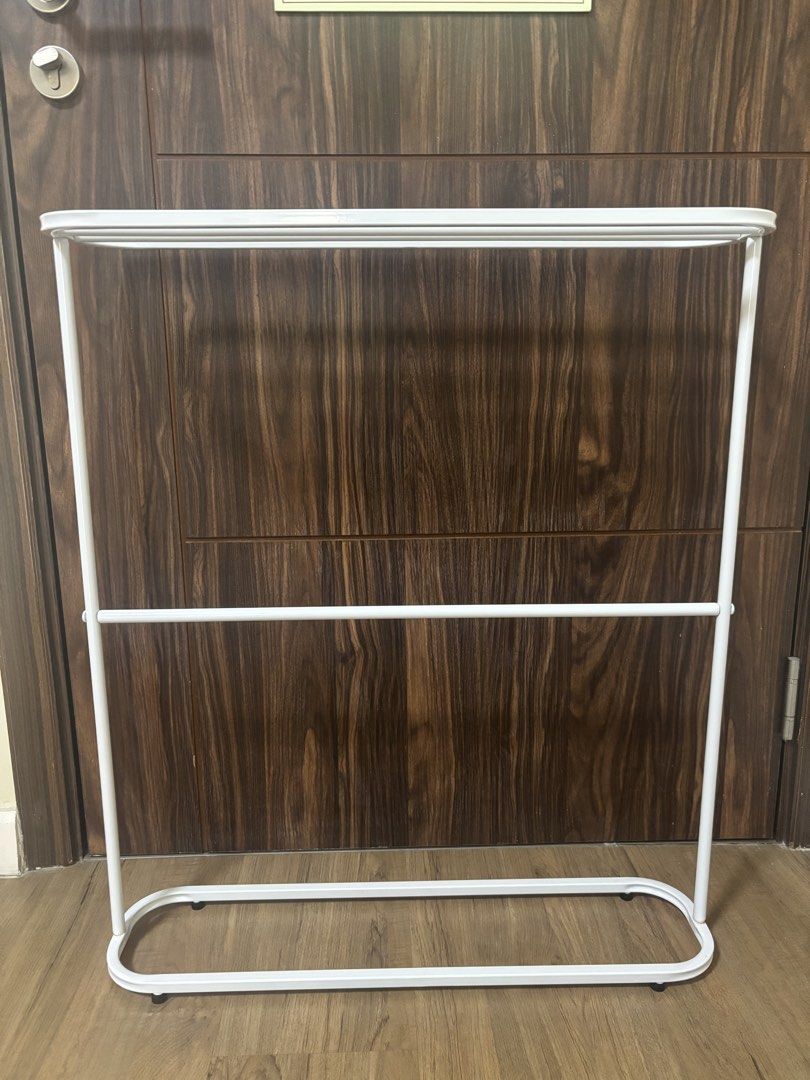 Metal Towel Rack (White) (Category: Home Improvement Tools & Accessories) located in Paranaque City. Submitted by vivivacious (Listing ID 1466600705, Image 1). Description: bought for 900 selling for half the price see pics for condition includes tool for adjusting screws measurements already posted rfs: not using anymore, moving out sdd from makati.