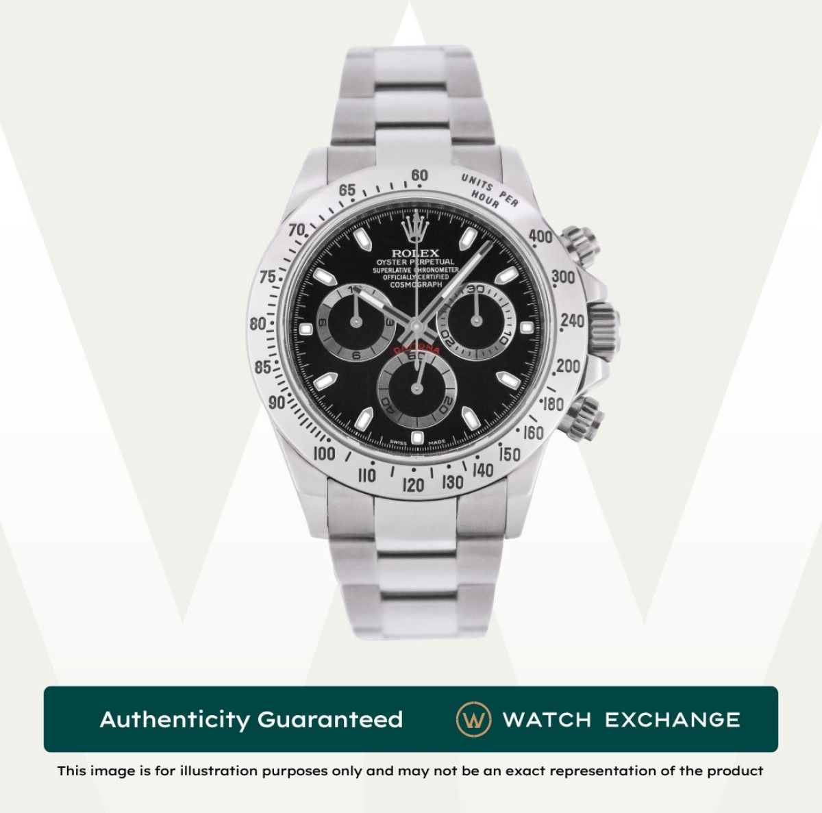 [Mint] Rolex Daytona Oyster 116520 Black Dial Z29128 Feb 2008 (Category: Watches) located in Singapore. Submitted by watchexchange.sg (Listing ID 1466427008, Image 1). Description: [Mint] Rolex Daytona Oyster 116520 Black Dial Z29128 Feb 2008 Price: $26,900 Brand: Rolex Model: 116520 Condition: Mint Dial: Black Case Diameter: 40mm Material: Stainless Steel Original Box: Yes Original Cert/Papers: Yes Dated: Feb 2008 Warranty: 1 Year Warranty by Wa