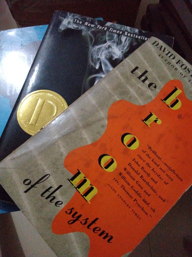 Mixed books 3 (Category: Storybooks) located in Manila. Submitted by completinggaddiscollection (Listing ID 1466766868, Image 1). Description: as set books: - The Fault In Our Stars & Looking For Alaska by John Green - The Broom Of The System by David Foster Wallace [Old Edition, rare] dm for more info rfs: funds.