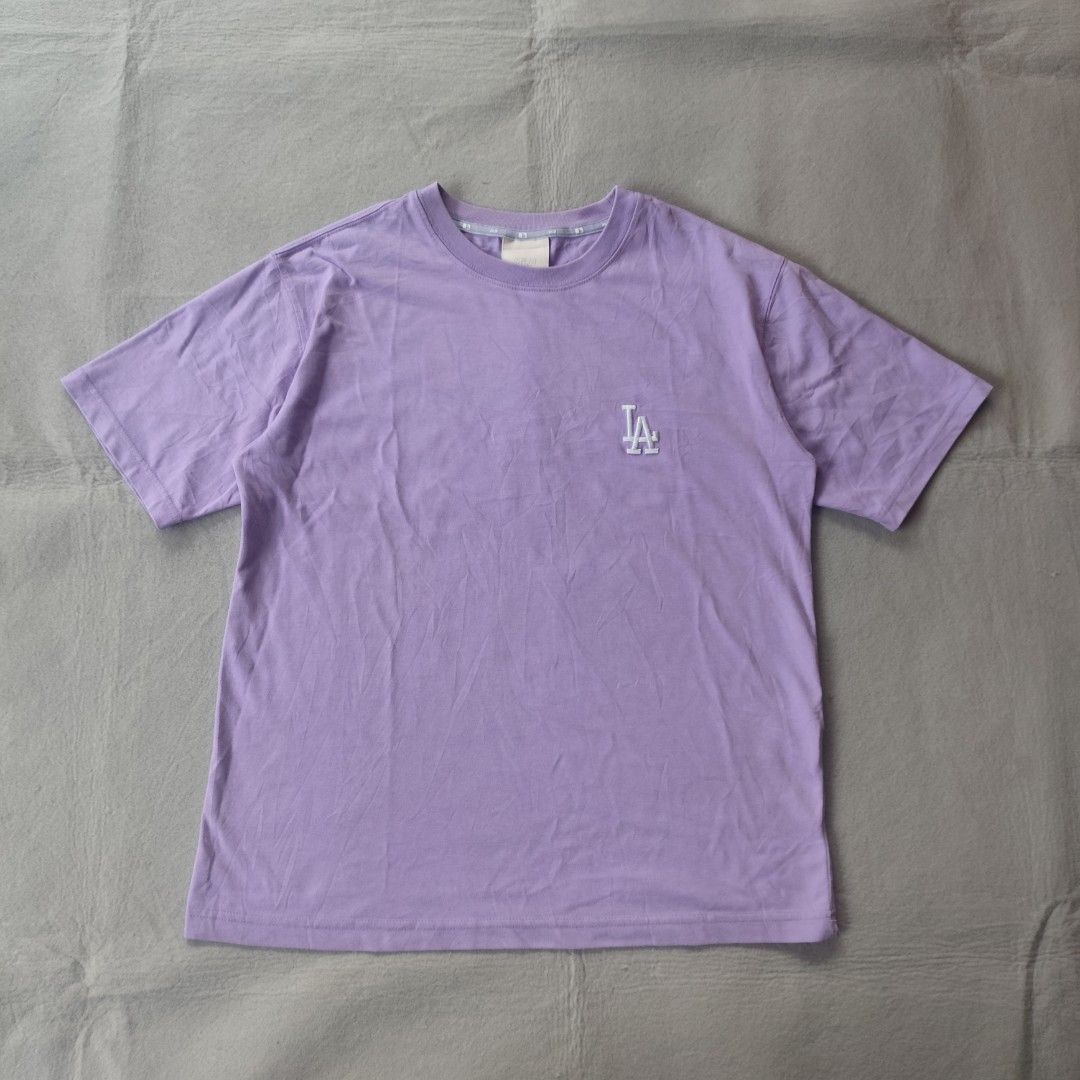 MLB LA Mega Logo Tee Purple (Category: Tshirts & Polo Shirts ) located in Balamban. Submitted by winston.jude (Listing ID 1466670653, Image 2). Description: medium-large width:22.5 length:28 good condition no issues 650+sf🤝.