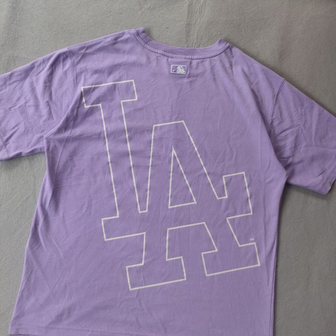 MLB LA Mega Logo Tee Purple (Category: Tshirts & Polo Shirts ) located in Balamban. Submitted by winston.jude (Listing ID 1466670653, Image 3). Description: medium-large width:22.5 length:28 good condition no issues 650+sf🤝.