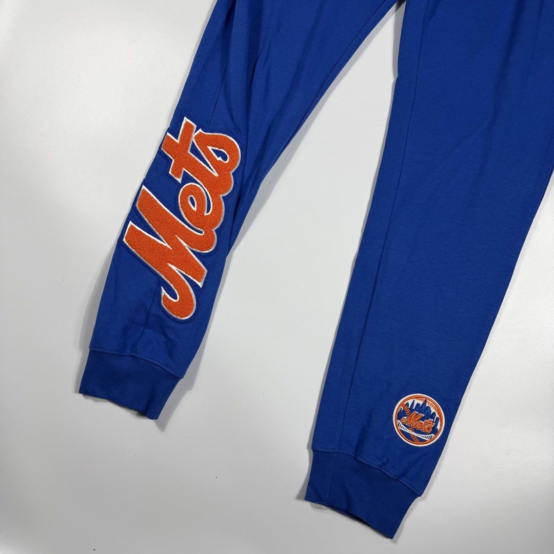 MLB Pro Standard New York Mets Sweatpants (Category: Joggers) located in Bacolod City. Submitted by freshstuff13 (Listing ID 1466717619, Image 2). Description: - Brand: Pro Standard (Officially Licensed MLB merchandise) - Team: New York Mets - Color: Royal Blue - Size: XL - Condition: Brand new with original MLB and Pro Standard tags attached - Design: Eye-catching orange and white chenille team logo patches on left thigh and right lower leg, plu