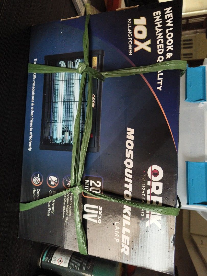 Mosquito killer (Category: Other Home Appliances) located in Makati City. Submitted by harvesting_game (Listing ID 1466571667, Image 2). Description: Brand new, never used, un-opened. Orbik mosquito killer lamp.