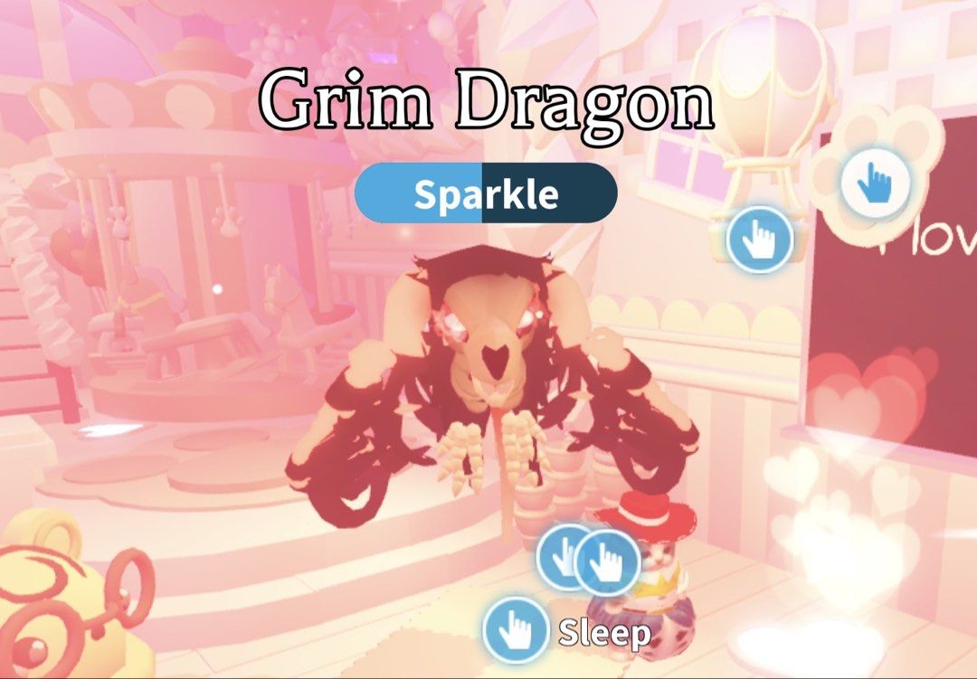 NFR Grim Dragon (Adopt Me pet) (Category: In-Game Products) located in Manila. Submitted by ch.04 (Listing ID 1466663714, Image 2). Description: PRICE FOR ATTENTION ONLY. PRICELIST: NFR Grim - 1,300 (SOLD) FR Grim - 450 (SOLD) FR Turtle - 300 (SOLD) NFR Pig - 350 - other pets available - payment first! - open for nego - legit seller - message me for inquiries mop: gcash/bank transfer/gotyme rfs: badly needs funds.