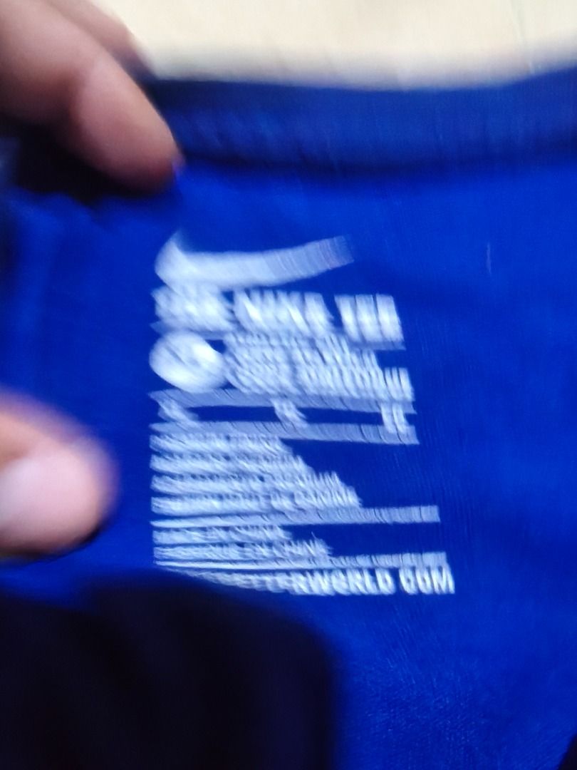 Nike Air Force 1 Blue T-Shirt (Category: Tshirts & Polo Shirts ) located in Santa Rosa. Submitted by izxenjairr80094 (Listing ID 1466673136, Image 3). Description: - Brand: Nike Air Force 1 - Color: Royal Blue with bold white graphic print - Size: XL - Material: 100% Cotton (Made in China) - Details: Crew neck, short sleeves, and small Nike Air hem tag - Mode of Payment: GCash, BPI, or Bank Transfer - Shipping: Via J&T Express or Lalamove (Buyer 