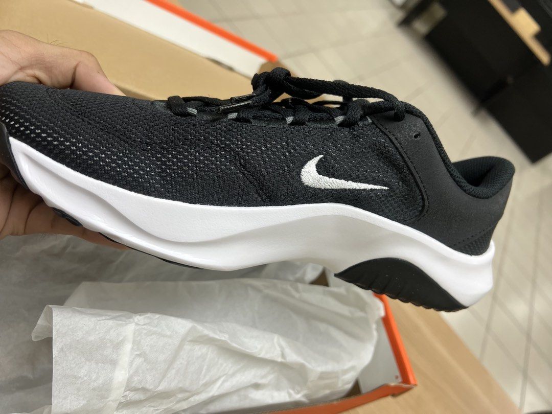 Nike Legend Essential 3 NN Black White Size US 9 (Category: Sneakers) located in Manila. Submitted by aurellanak20802 (Listing ID 1466584814, Image 2). Description: - Model: Nike Legend Essential 3 NN - Colorway: Black, White, and Iron Grey accents - Size: US 9 / UK 8 / EUR 42.5 (27 cm) - Condition: Brand new, deadstock with original box - Features: Breathable mesh upper, supportive sole with excellent grip - Perfect for gym workouts and everyday