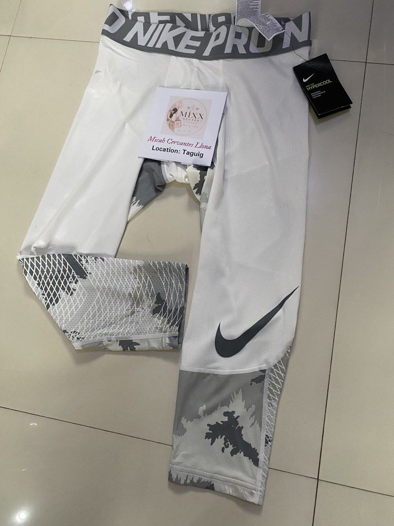 Nike Pro Hypercool 3/4 Tights White Camo (Category: Activewear) located in Taguig. Submitted by mixxstuffsshop (Listing ID 1466698815, Image 3). Description: 👉ORIGINAL BRANDNEW Nike Pro Hyperwarm / Hypercool Printed 3/4 Training Tights for Men 👉PRICE: 1,000 👉Size : Medium / L: 27 inches/ W: 26"-30" Stretch 👉Location: Central Signal Village Taguig.