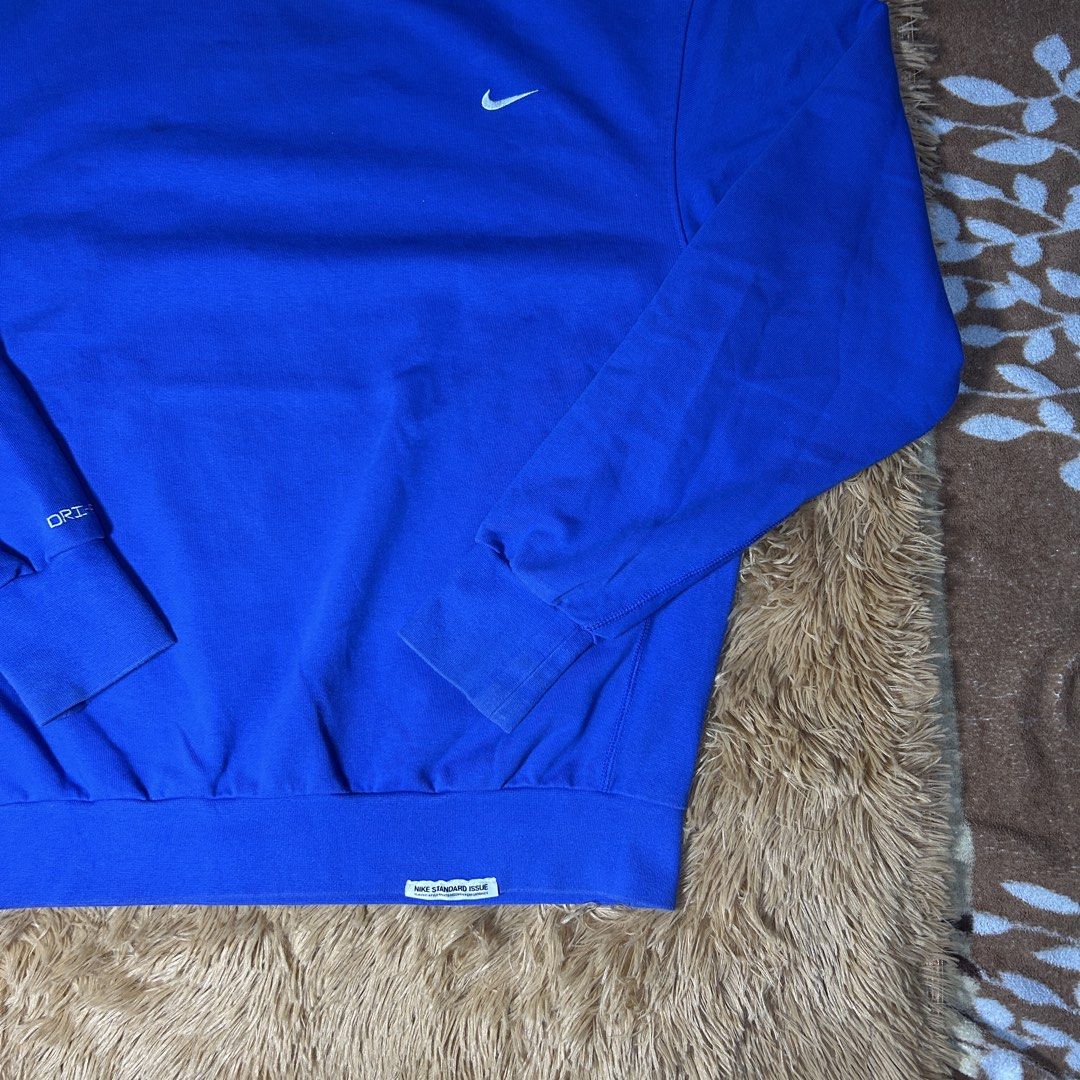 Nike Side Swoosh Logo Sweatshirt (Category: Coats, Jackets and Outerwear) located in Manila. Submitted by albrtthriftpicks (Listing ID 1466750252, Image 3). Description: 📍Nike Side Swoosh Logo Royal Blue color 24x26.5 boxy fit to Large to XL 9/10 condition need wash 950+sf.
