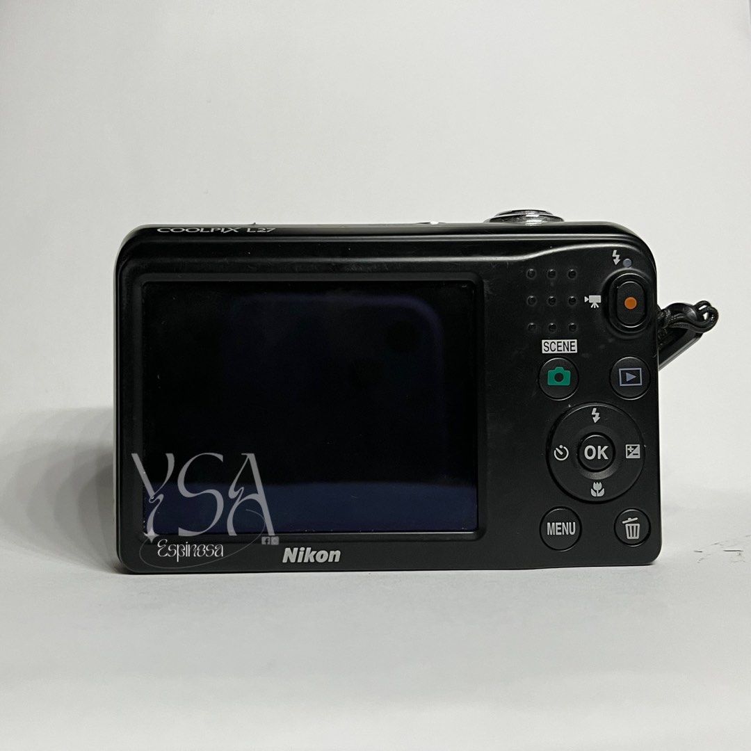 NIKON COOLPIX L27 Silver Digital Camera (Category: Cameras) located in Manila. Submitted by ysabelaaa__ (Listing ID 1466675914, Image 2). Description: REPLY QU0TA!! I CAN’T REPLY TO YOUR INQUIRIES SOOOO PLS SEND ME A DM ON MY NUMBER, SOCIALS, OR BACKUP ACC!! CHECK BIO!! NIKON COOLPIX L27 #preowned ⭐️ ₱4200 + SF issue: mild lcd leak on corners (doesn’t affect outputs) ✮ all sample shots posted! ✮ 16.1 MP, 5x zoom ✮ 9/10 body cosmetics ✮ fully func