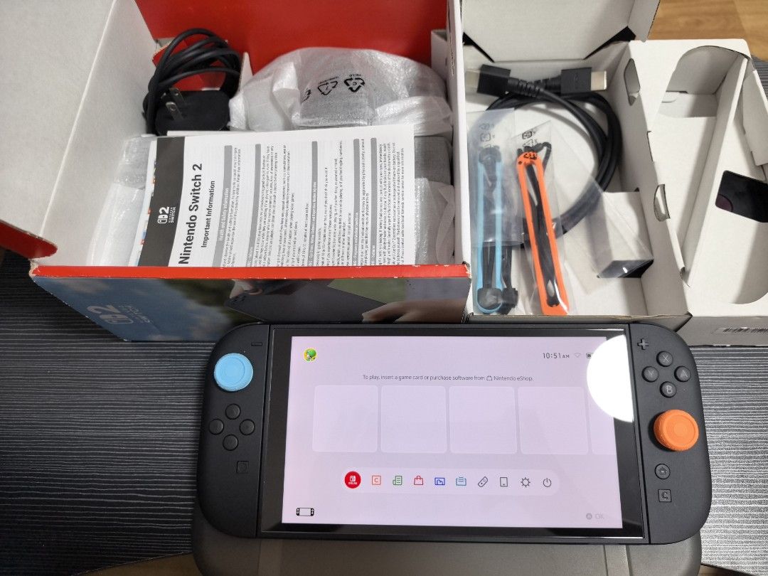 Nintendo Switch 2 (Category: Nintendo) located in Navotas City. Submitted by animatorside (Listing ID 1466612965, Image 2). Description: (SELLING PO SECOND HAND NINTENDO SWITCH 2) 26K With box and complete accessories Dock, HDMI Cord, Charger, Grip, Straps, Box. Nawala lang yung recibo. Naka tempered na din po and thumb grip. With grip case din. This year lang po nabili yan bihira lang po nagagamit kaya in good condition pa talaga. No history of 