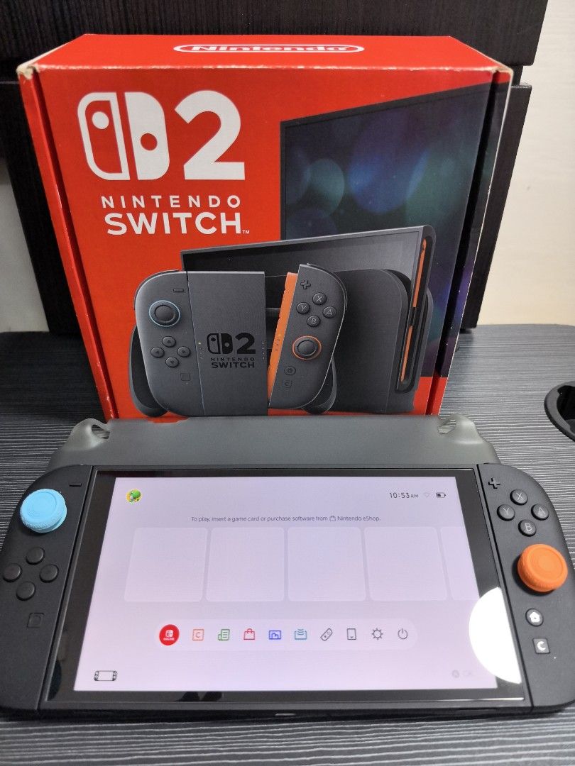 Nintendo Switch 2 (Category: Nintendo) located in Navotas City. Submitted by animatorside (Listing ID 1466612965, Image 1). Description: (SELLING PO SECOND HAND NINTENDO SWITCH 2) 26K With box and complete accessories Dock, HDMI Cord, Charger, Grip, Straps, Box. Nawala lang yung recibo. Naka tempered na din po and thumb grip. With grip case din. This year lang po nabili yan bihira lang po nagagamit kaya in good condition pa talaga. No history of 