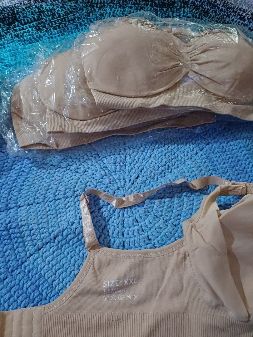 Nude Maternity Nursing Bra Size XL & XXL Bundle (Category: Maternity wear) located in San Pedro. Submitted by purpledream0316 (Listing ID 1466702035, Image 3). Description: - Bundle of comfortable nursing bras in versatile nude and peach shades - Sizes included: XL and XXL - Material: Stretchy 90% nylon and 10% spandex blend - Design: Seamless with convenient drop-down clips for easy feeding - Condition: Brand new, several pieces still sealed in 