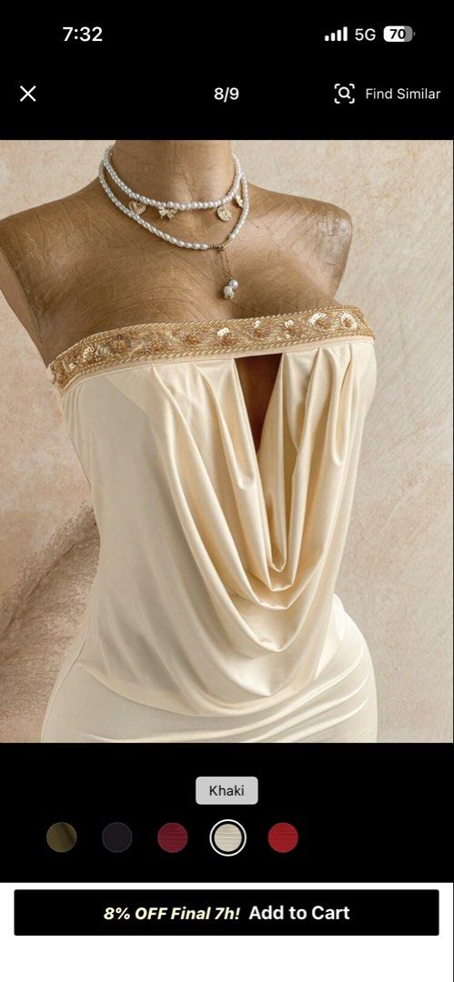 Nude mini dress (Category: Dresses) located in Las Pinas. Submitted by raizelannn (Listing ID 1466707465, Image 2). Description: Mini dress Nude color Used once only Size s-m.