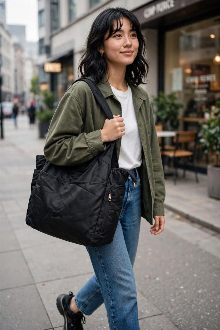 NYLON TOTE BAG (Category: Tote Bags) located in Tacurong. Submitted by pearlitas_ukay (Listing ID 1466570307, Image 1). Description: NYLON TOTE BAG BAG Good as new Size large Mine 350 matic yours🤗 •Thrifted •UkayUkay.