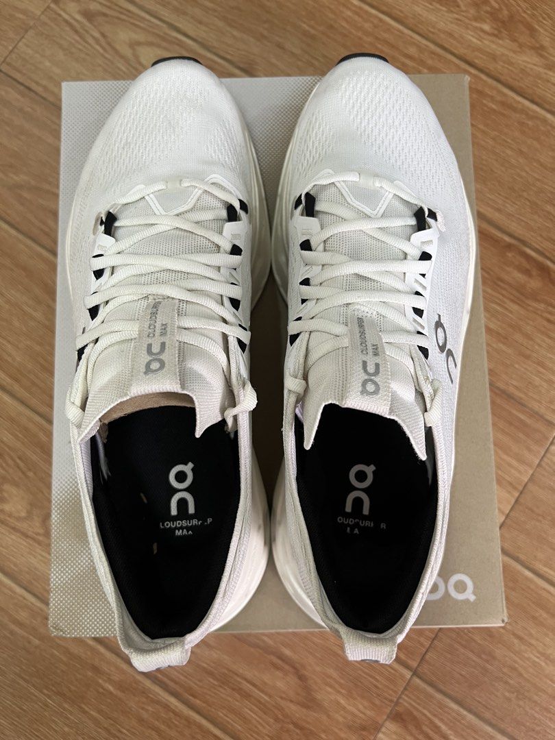 On Cloudsurfer Max size 12 (Category: Sneakers) located in Cainta. Submitted by arvin.braganza (Listing ID 1466624776, Image 3). Description: FOR SALE On Cloudsurfer Max”Triple White” Men’s size: 12 - ₱6,900 Lightly used / complete with box Cainta, Rizal area. DM if interested. Thank you!.