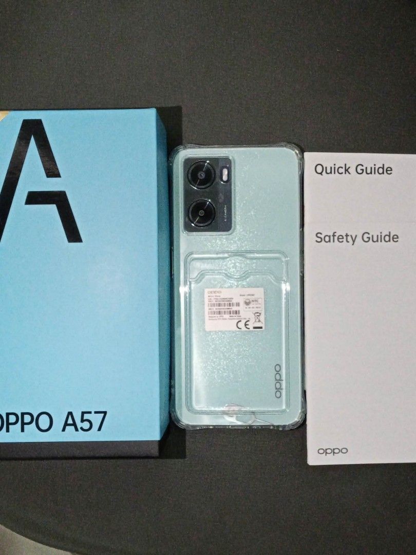 Oppo A57 2022 (Category: OPPO) located in Quezon City. Submitted by lfrddd (Listing ID 1466577311, Image 1). Description: Oppo A57 2022 4G connection 128B internal storage 4GB RAM expansion up to 4GB additional No issue on the unit itself.