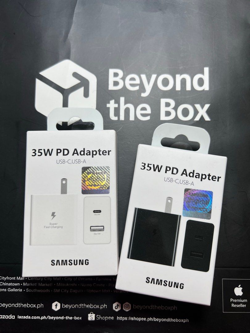 Original Samsung 35w Power Adapter-sealed (Category: Cables & Adaptors) located in Manila. Submitted by jmph_ (Listing ID 1466736492, Image 1). Description: Original Samsung 35W Power Adapter ✔️ Original Samsung ✔️ 35W Fast Charging ✔️ Available in Black & White ✔️ Compact and convenient for everyday use ✔️ Perfect for smartphones, tablets, and other compatible devices ✔️ Reliable for home, office, or travel use 📦 Brand New & Sealed 📩 PM for or