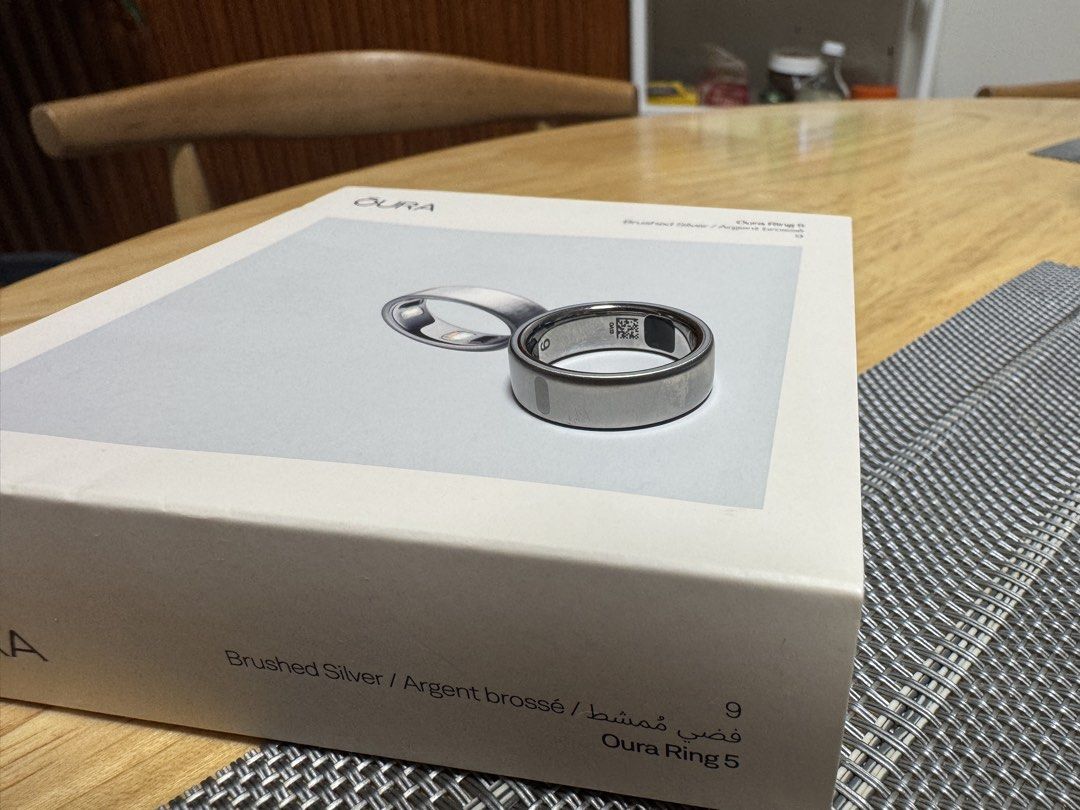 Oura Ring 5 Brushed Silver Size 9 (Category: Wearables & Smart Watches) located in Binangonan. Submitted by jolocoronel (Listing ID 1466731758, Image 1). Description: - Model: Oura Ring Gen 5 - Color/Finish: Brushed Silver (Matte) - Size: 9 - 4 months old, bought in June 2026 - Inclusions: Original box and packaging included; original charger included - Key Features: Advanced health tracking, sleep monitoring, and step count - Condition: Excellen