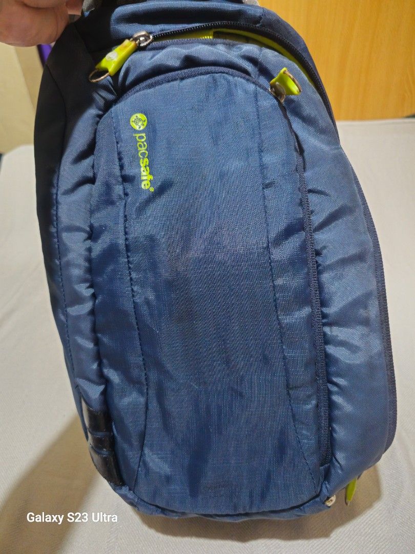 Pacsafe Venturesafe 325 (Category: Sling Bags) located in Quezon City. Submitted by bagsforless16 (Listing ID 1466596621, Image 1). Description: Crossbody/ Sling Pack 2 Main Zip Compartments With Multiple Zip Pockets and Organizer Slots Padded Adjustable Strap Padded Back with Pacsafe Logo Single Strap.
