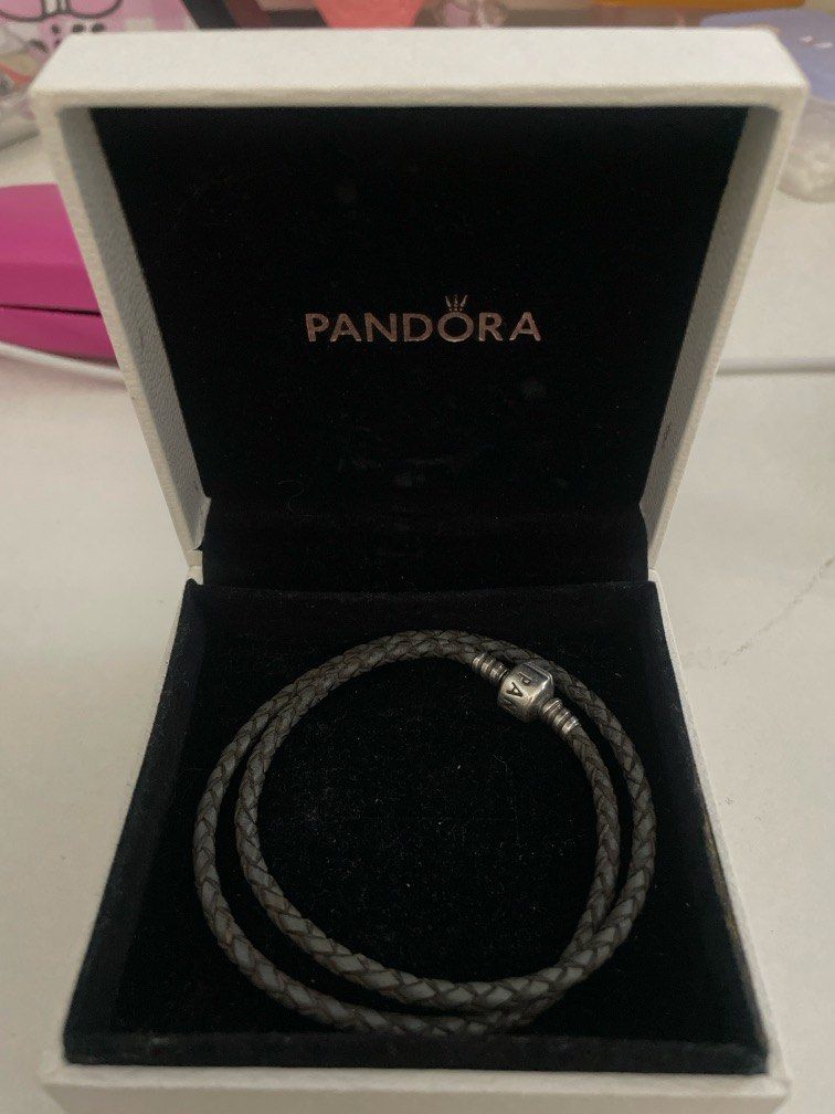 Pandora leather bracelet choker (Category: Bracelets) located in Bacolor. Submitted by louiviellefinds (Listing ID 1466717480, Image 1). Description: Can be worn as choker or bracelet ✨.