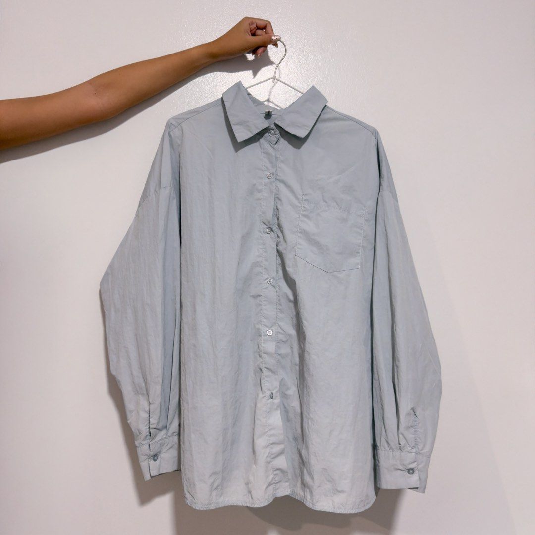 pastel blue button down (Category: Longsleeves) located in Cebu City. Submitted by cuteoncue (Listing ID 1466754284, Image 2). Description: large-xxl.