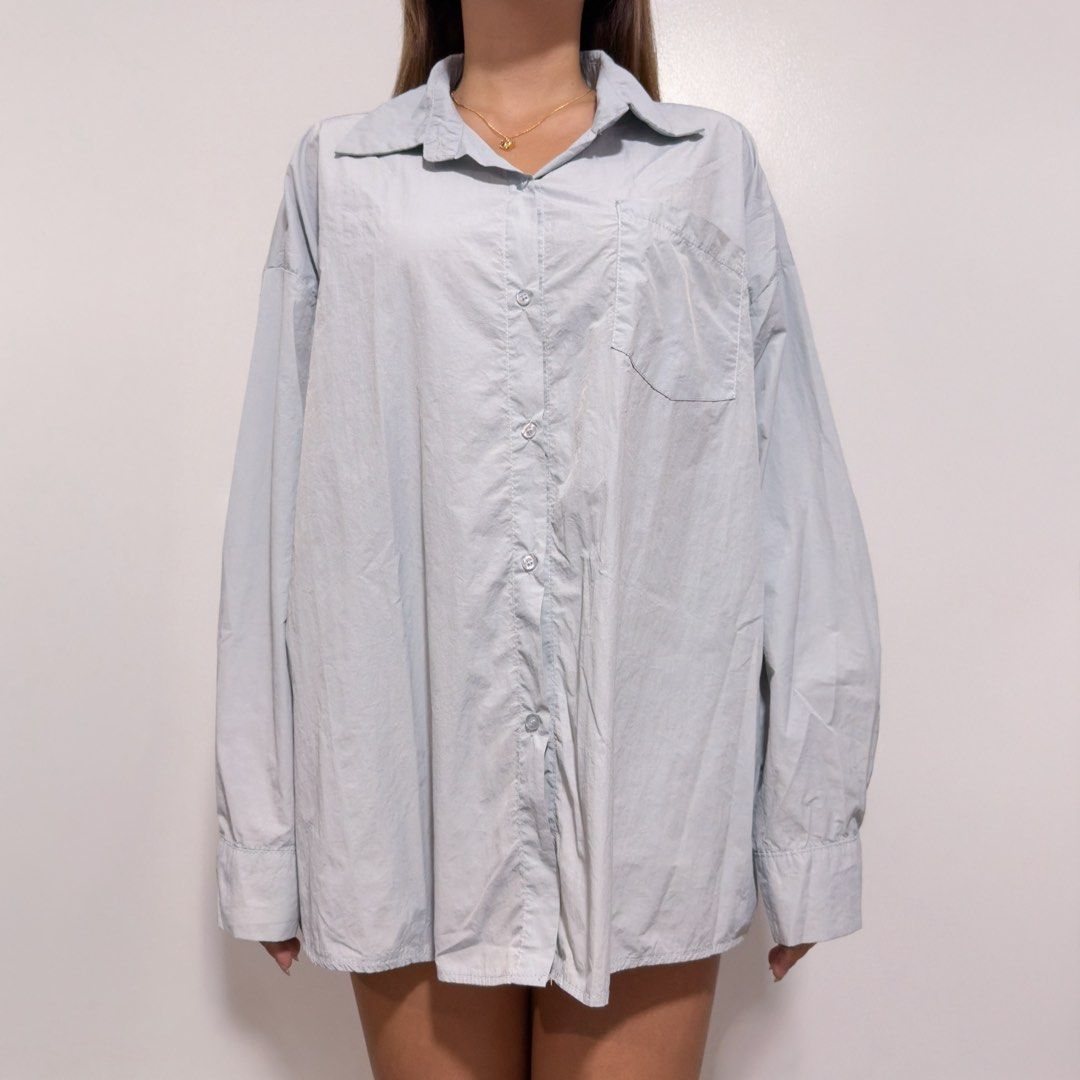 pastel blue button down (Category: Longsleeves) located in Cebu City. Submitted by cuteoncue (Listing ID 1466754284, Image 3). Description: large-xxl.