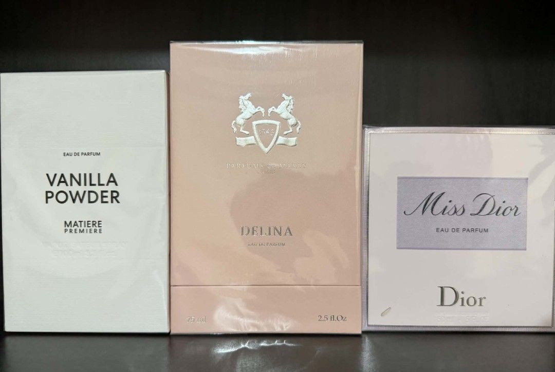 Perfumes for sale (Category: Fragrance & Deodorants) located in Magalang. Submitted by resinpiecebybnc (Listing ID 1466711972, Image 1). Description: P1 Only (BNIB) PDM Delina Edp 75ml -12k MP Vanilla Powder Edp 100ml -10k Miss Dior Edp 2021 150ml -13k 📍 Angeles City strictly payment first before shipping thru LBC/ J&T Send DM for inquiries Thank you! ❤️.