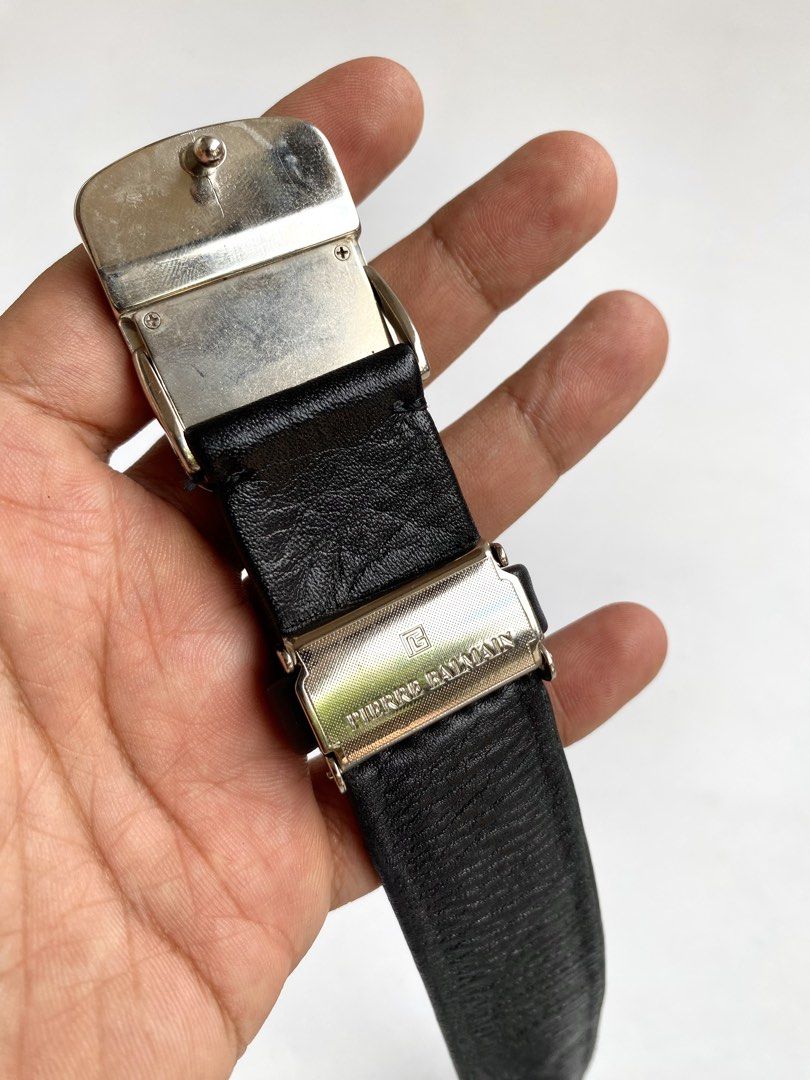 Pierre Balmain Leather Belt (Category: Belts) located in Makati City. Submitted by thelastwizardofthecentury (Listing ID 1466604627, Image 3). Description: Pierre Balmain Leather Belt Color: Black Condition: Excellent Condition Size: fits up to 36 US Men Price: P480 + SF Actual Measurement Width: 1 inch Length: 44 inch Dm to purchase & inquiries 📩 Thanks Admin!.