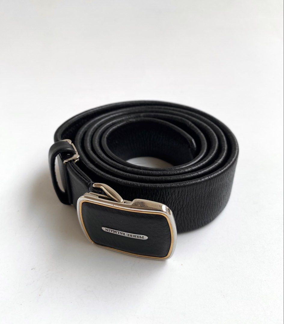 Pierre Balmain Leather Belt (Category: Belts) located in Makati City. Submitted by thelastwizardofthecentury (Listing ID 1466604627, Image 1). Description: Pierre Balmain Leather Belt Color: Black Condition: Excellent Condition Size: fits up to 36 US Men Price: P480 + SF Actual Measurement Width: 1 inch Length: 44 inch Dm to purchase & inquiries 📩 Thanks Admin!.