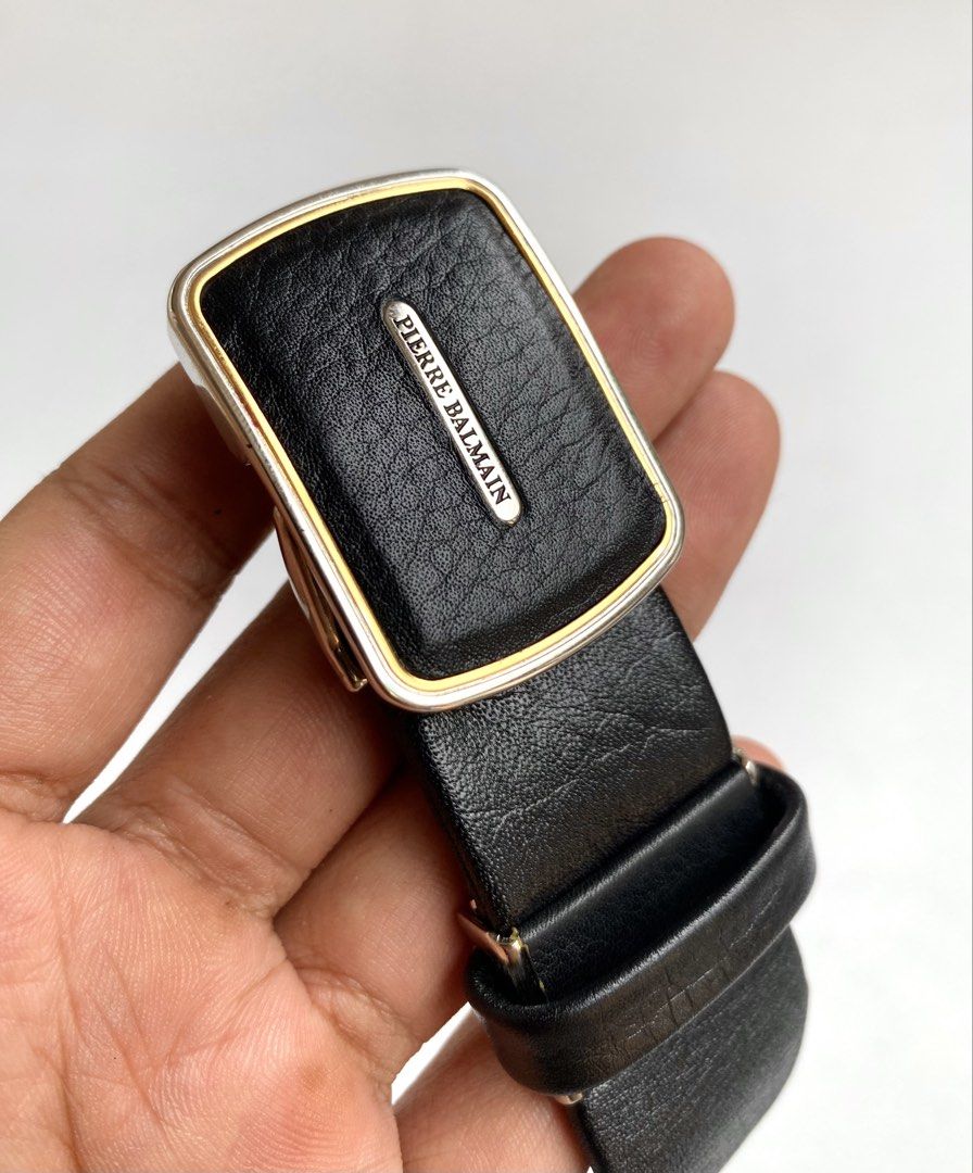 Pierre Balmain Leather Belt (Category: Belts) located in Makati City. Submitted by thelastwizardofthecentury (Listing ID 1466604627, Image 2). Description: Pierre Balmain Leather Belt Color: Black Condition: Excellent Condition Size: fits up to 36 US Men Price: P480 + SF Actual Measurement Width: 1 inch Length: 44 inch Dm to purchase & inquiries 📩 Thanks Admin!.