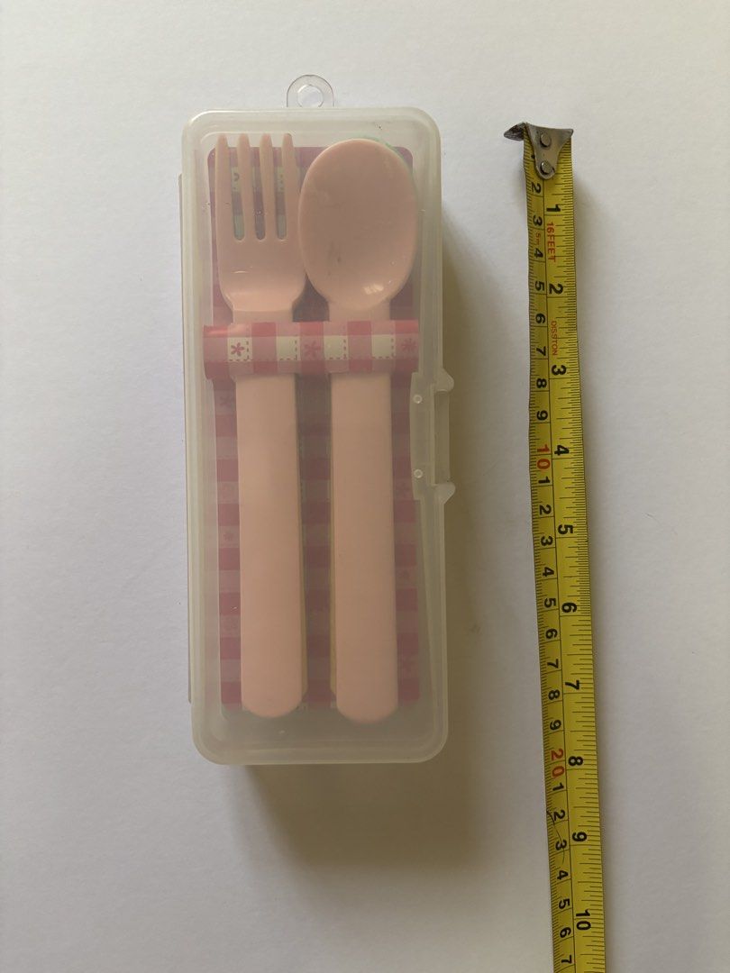 Plastic Picnic Spoon Fork Set of 3 with Case Pink (Category: Dinnerware & Cutlery) located in Quezon City. Submitted by leahs.stuff (Listing ID 1466568372, Image 1). Description: Item: Plastic picnic spoon and fork set of 3 with clear storage case - Colors: Pastel pink, yellow, green - Dimensions: Approximately 7 inches long - Origin: Made in Vietnam - Best for: School lunches, office meals, and picnics - Features: Easy to pack, hygienic, and tra