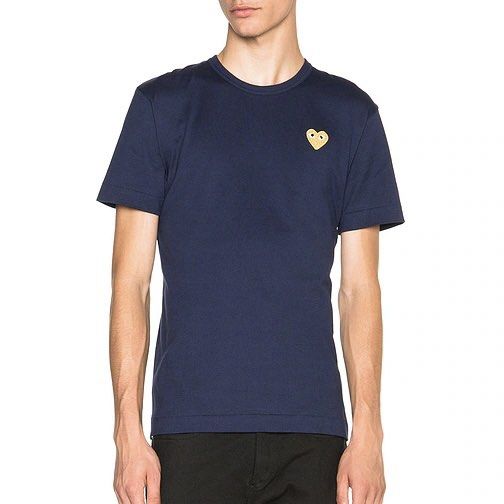PLAY Comme Des Garcons Gold Emblem Tshirt (Category: Tshirts & Polo Shirts ) located in Davao. Submitted by lwndvo (Listing ID 1466603844, Image 2). Description: PLAY Comme Des Garcons Gold Emblem Tshirt Authentic Excellent UC Dimensions: Width: 18 Length: 26 Issue/s: Sign of use Price: 980 + shipping .