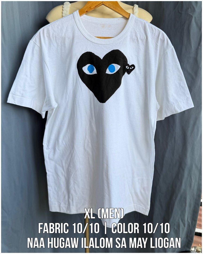 PLAY MEN TEE (Category: Tshirts & Polo Shirts ) located in Davao. Submitted by krisearl02 (Listing ID 1466682865, Image 1). Description: DIMES: 21” x 28” CONDITION: 10/10 Cut tag pero intact pa washtag Sobrang bago pa. May light washable dirt . Sobrang light lang po at nasa ilalim lang ng cloth nasa may neckline. Perfect pa prints. Sobrang ganda nito. Worth it!.