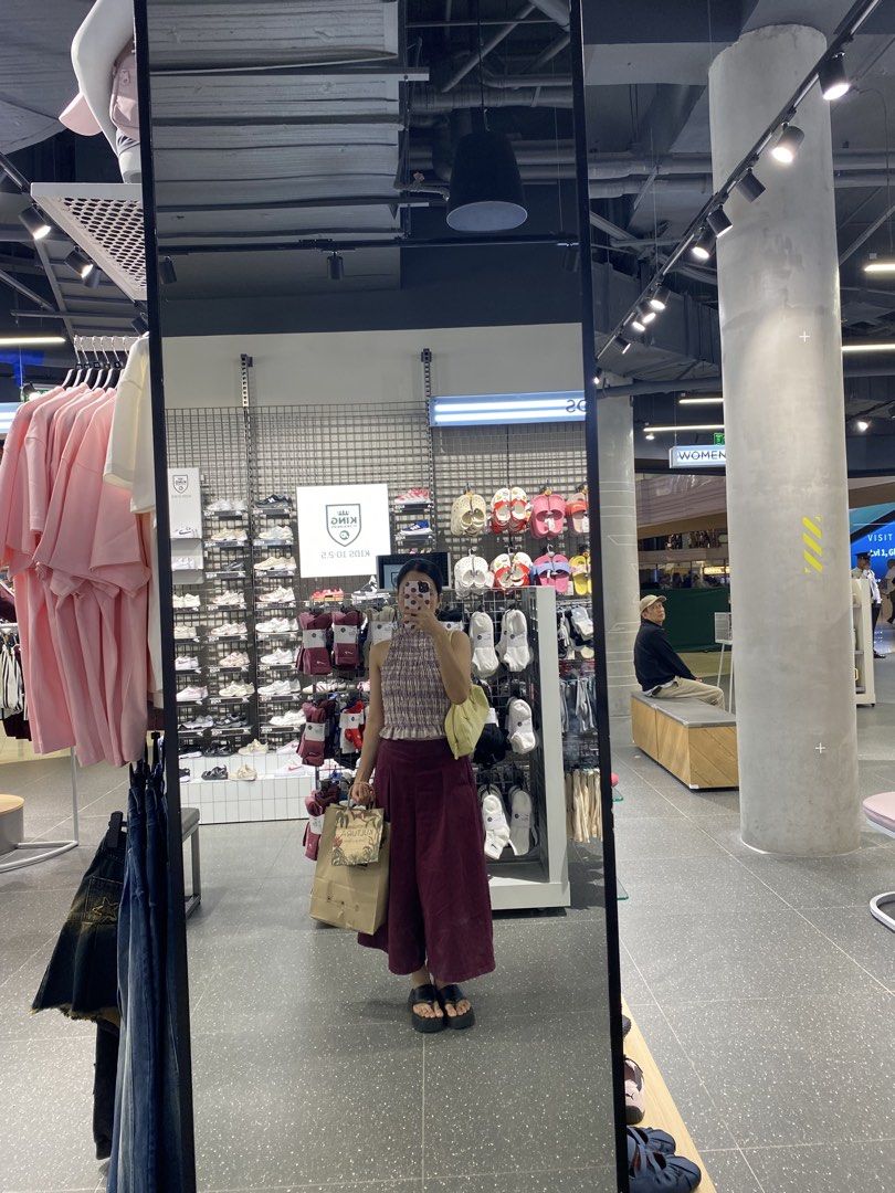 Plum pants (Category: Other Bottoms) located in Guinobatan. Submitted by whtvrim (Listing ID 1466658731, Image 1). Description: - Color: Deep maroon - Fit: High-waisted with a relaxed, wide leg silhouette - Length: Cropped (hits around mid-calf) - Fabric: Soft and very comfortable for daily wear - Styling: Easy to match with crop tops or tanks.