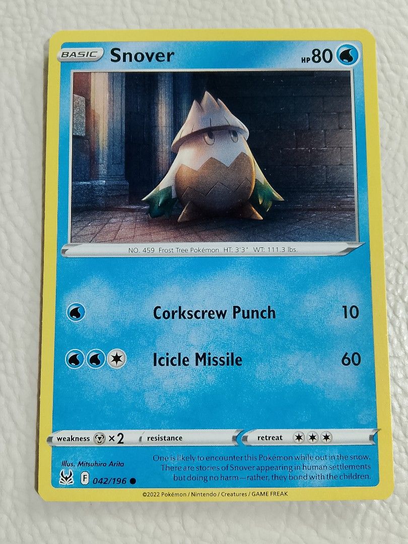 Pokemon card Snover (Category: Raw Singles) located in Paranaque City. Submitted by g-books-n-toys (Listing ID 1466590791, Image 1). Description: .