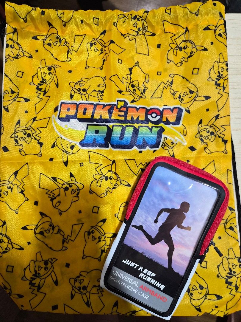 Pokemon run drawstring bag + smartphone arm band (Category: Purses & Pouches) located in Quezon City. Submitted by closetcornerph (Listing ID 1466768867, Image 1). Description: Pokemon run drawstring bag + smartphone arm band. Take both for 500. Last price posted..