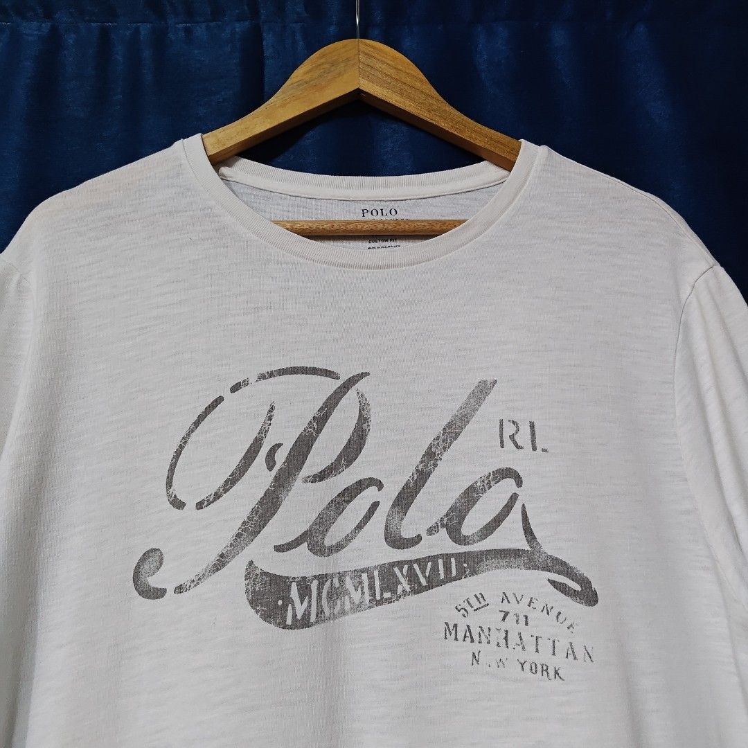 POLO BY RALPH LAUREN TEE (Category: Tshirts & Polo Shirts ) located in Makati City. Submitted by upcycled.closeth (Listing ID 1466586536, Image 2). Description: - Authentic Polo Ralph Lauren product - White, short-sleeved - Size: Large (men's) - Like new - Authentic - flaws: no flaws - Excellent condition - Need wash, fresh from bale - Features design of Polo Ralph Lauren vintage style tee - Material: 100% soft cotton !!STILL NEGOTIABLE!!.