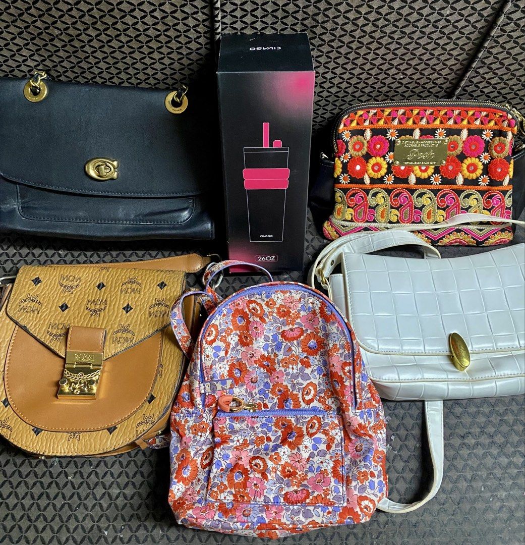Preloved bags (Category: Luxury Bags & Wallets) located in Taguig. Submitted by mochis_collection (Listing ID 1466569777, Image 1). Description: Open for take all for 800 Brand new tumbler Cath kidston backpack (small size) Posh sling bag + 3 slings bags Send a message for details Loc: Taguig Open for pick up & delivery.
