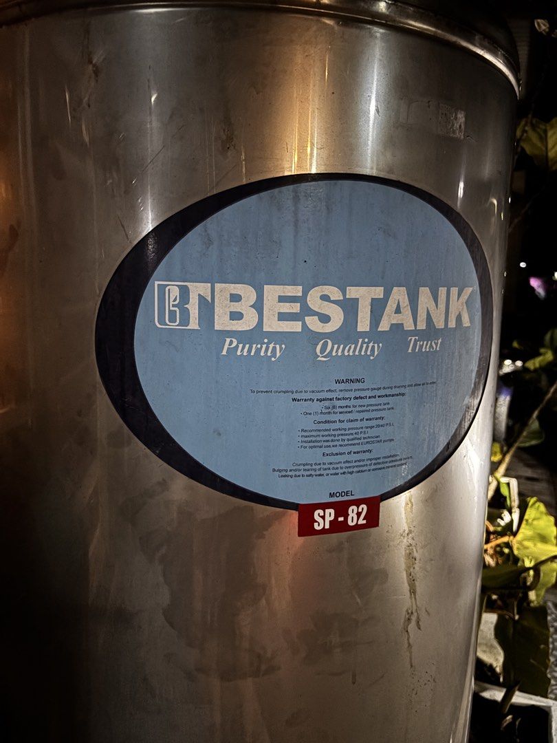Pressure Tank BESTANK SP-82 (Category: Water Bottles & Tumblers) located in Rodriguez. Submitted by anjloving (Listing ID 1466664743, Image 3). Description: Best tank SP 82 Pressure Tank 82 gallons Second hand po ito Price slightly negotiable Loc Montalban Rizal.