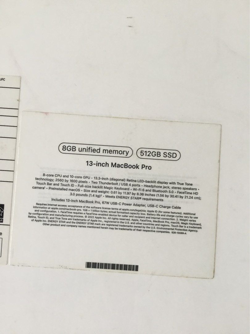 Pristine 2022 MacBook Pro 13" M2 (8GB / 512GB SSD) Space Gray - issue: needs battery replacement (Category: Laptops & Notebooks) located in Manila. Submitted by declutteringpixie (Listing ID 1466594877, Image 3). Description: Almost New / Pristine Aesthetic Condition! Selling my rarely used MacBook Pro 13-inch (M2 Chip, 2022). This was purchased in October 2022 but has only been heavily kept in storage. It has literally only been used about 4 tim