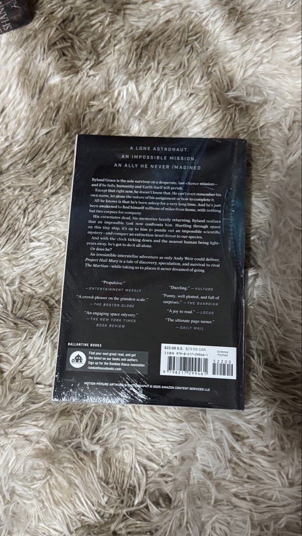Project Hail Mary by Andy Weir (Category: Storybooks) located in Paranaque City. Submitted by _xxyengxx_ (Listing ID 1466670005, Image 2). Description: Brandnew from amazon •Parañaque •Mop: ub, gcash •Mod: j&t, gogo, lala.
