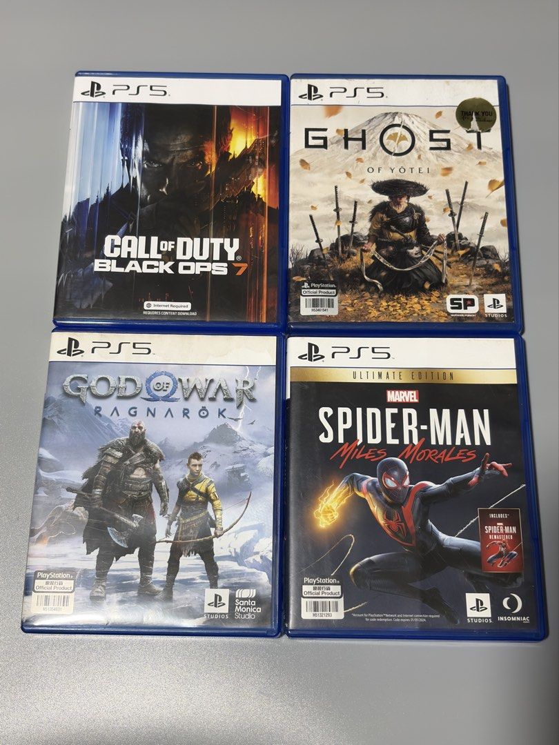 PS5 and PS4 games for sale (Category: PlayStation) located in Manila. Submitted by mr.muscleqo (Listing ID 1466618845, Image 3). Description: PS5 and PS4 games - PS4 • Watchdogs - 400 •Lego Marvel - 400 • Red dead redemption 2 - 1100 - PS5 Games • Wolverine - 3000 •Firstlight - 2600 • AC Blackflag - 2600 • Silent hill - 2300 •Ghost of Yotei - 2300 • Spiderman Miles morales - 1400 • Ac Mirage - 1200 • God of war Ragnarok - 1500 • The Last of us 2 