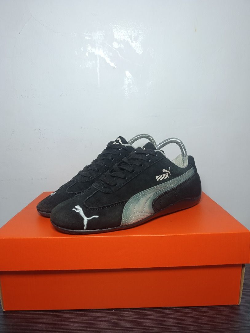 Puma Black Speed Cat Shoes (Category: Sneakers) located in Pasig City. Submitted by firstpick_thrift (Listing ID 1466773096, Image 3). Description: - Brand: Puma - Style: Racing-inspired low-profile sneakers - Colorway: Black and green with classic branding - Material: Premium suede upper with durable rubber outsole - Inclusions: Comes with original orange shoebox - Location: Ships from Manila, PH (Fast shipping available) - Mode of Payment: GCas