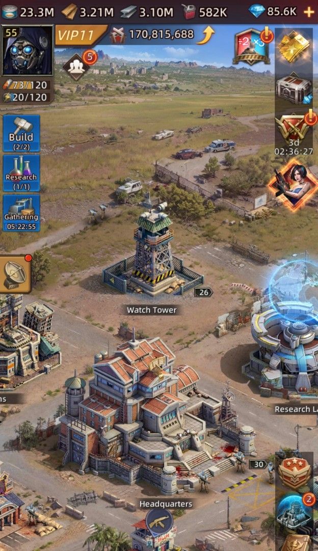 Puzzles and Survival Game Account (Category: Others) located in Mendez-Nunez. Submitted by daphnesstuffedtoys (Listing ID 1466769342, Image 1). Description: - Level 30 Headquarters - VIP 11 status with 170M power - Massive resources and more in stockpile - March Queue: 5 - Ready for immediate transfer to your device -Diamond : 85,600.