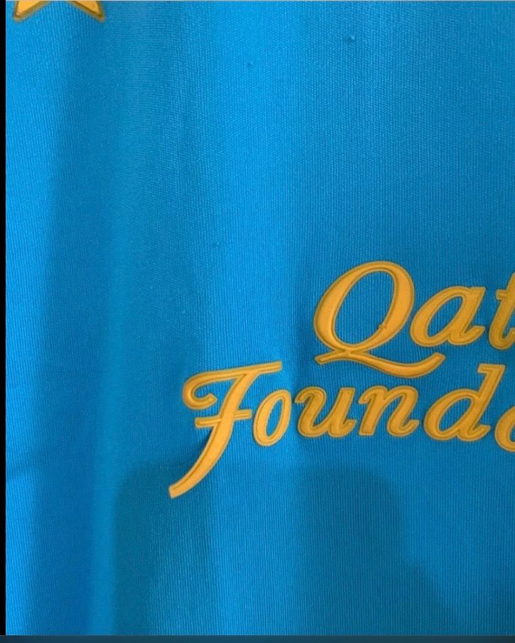 Qatar Football Jersey (Category: Tshirts & Polo Shirts ) located in Valenzuela. Submitted by clickandshoppreloved (Listing ID 1466619717, Image 3). Description: Qatar Football Jersey Onhand Medium Ontag, (23L x 16W) Color : Blue (Excellent Condition, Good As New).