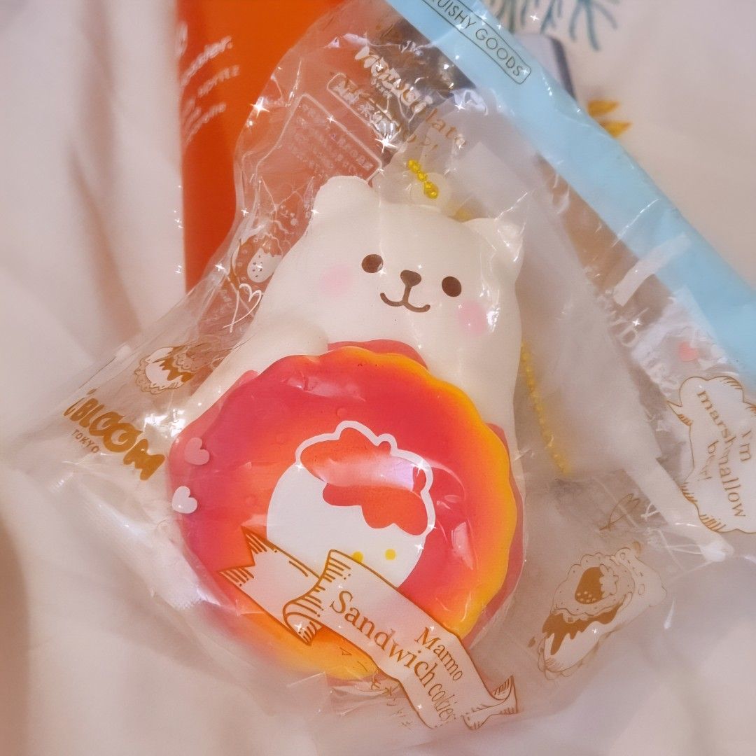 RARE Ibloom Marmo Sandwich Cookie Marble (Category: Character Goods) located in Quezon City. Submitted by starlitchaser (Listing ID 1466771500, Image 1). Description: - brand new in packaging - unopened - dust? dirt? on marmos face, unsure if it can be wiped off as its never been opened DISCLAIMER : all squishies MIGHT have age cracks from old age, storage, and not being squished for a long time. i will not be liable for any unknown defects ! if 