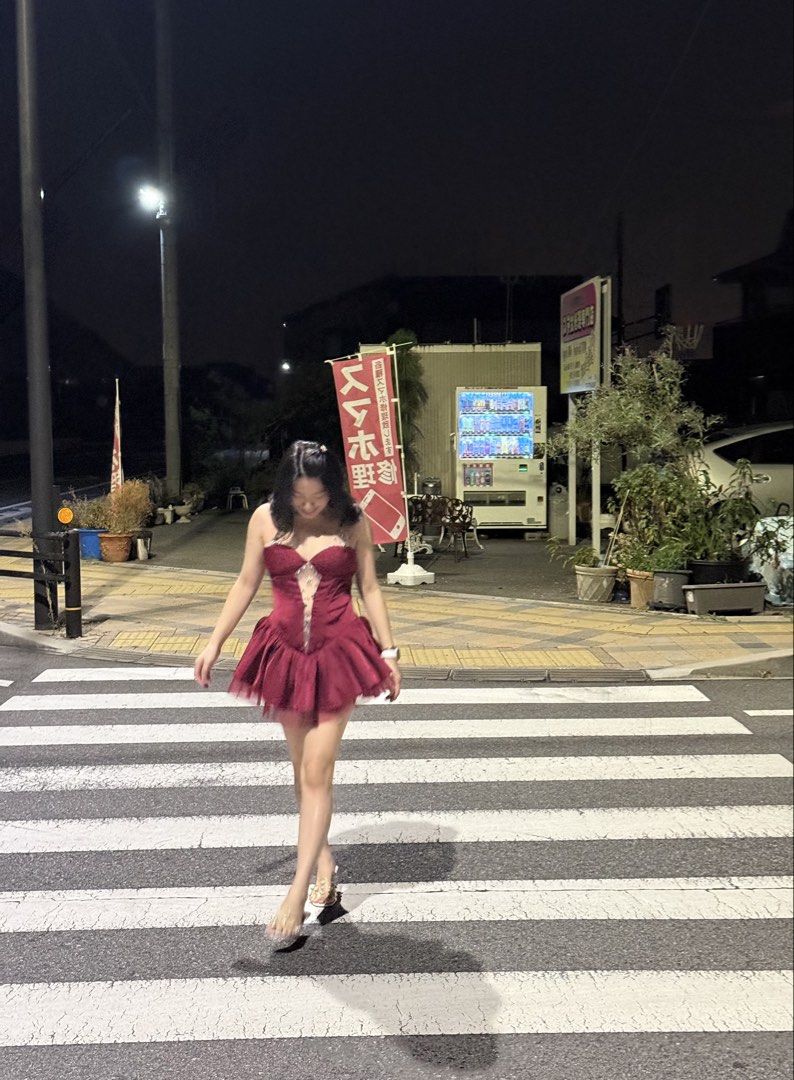 Red birthday dress (Category: Evening dresses & gowns) located in Manila. Submitted by mariadarna (Listing ID 1466768464, Image 2). Description: Super quality worn once bought in Japan. ganda ng tela fitting and everything 🥰 small ako but since sa Japan medium nag fit sakin .